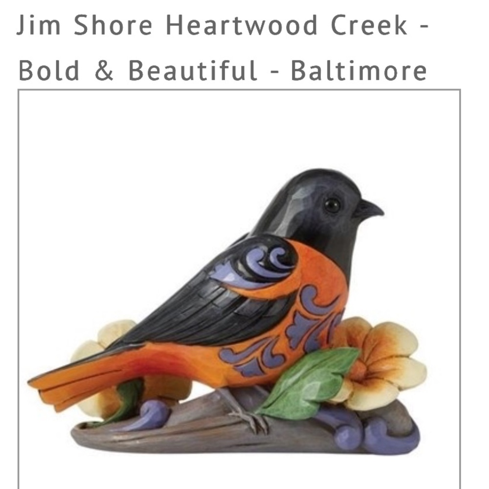 NIB Jim Shore Heartwood Creek Baltimore Oriole Bold And Beautiful Folk Art Bird